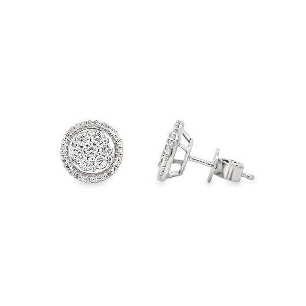 .925AG .75ctw Lab Grown Prong Set Multi Diamond Earring