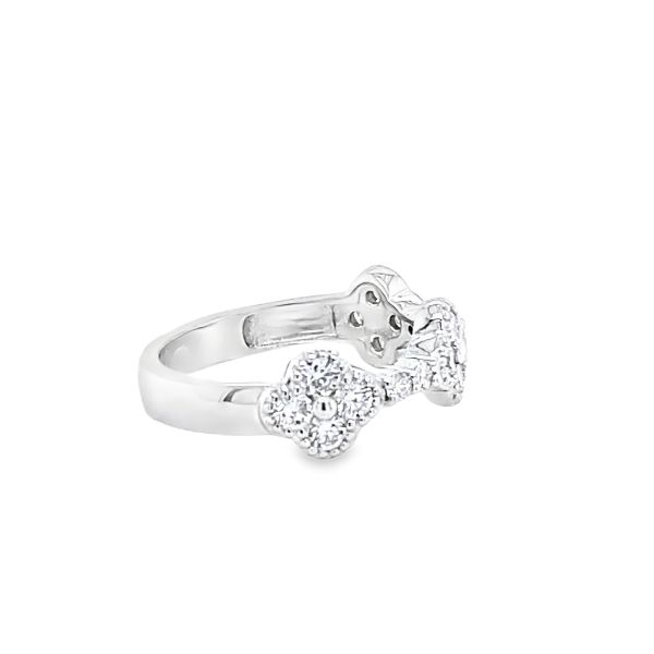 .925AG .85ctw Lab Grown Diamond Flower Ring