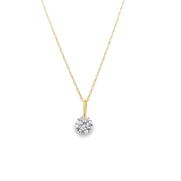 14k Yellow Gold .70ctw Lab Grown Floating Diamond Pendant