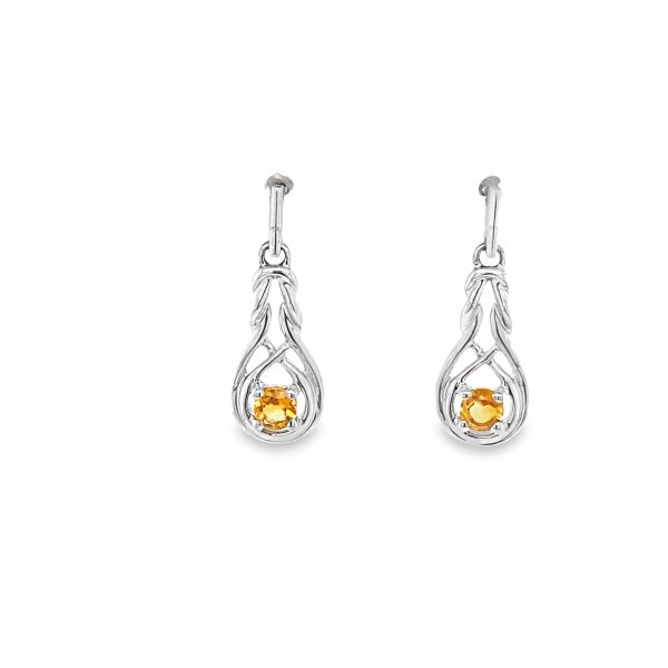 .925AG Citrine Knot Earrings