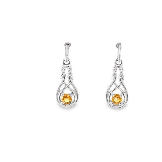 .925AG Citrine Knot Earrings