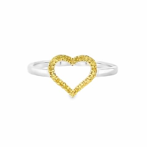 .925AG .12ctw YL Diamond Heart Ring
