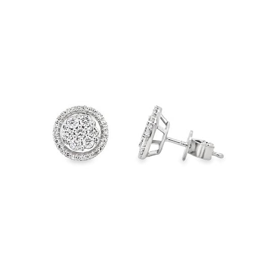 .925AG .75ctw Lab Grown Prong Set Multi Diamond Earring