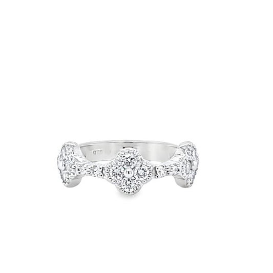 .925AG .85ctw Lab Grown Diamond Flower Ring
