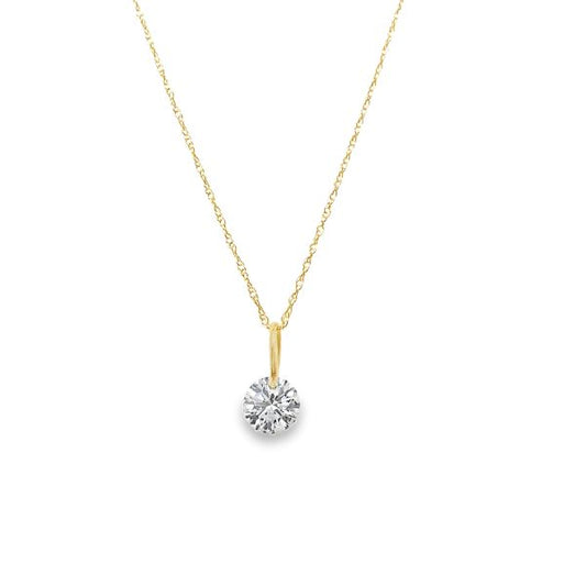 14k Yellow Gold .70ctw Lab Grown Floating Diamond Pendant