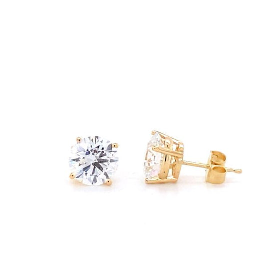 14k Yellow Gold 3.00ctw Round Brilliant Cut Lab Grown Dia Stud